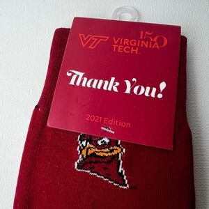 Virginia Tech Hokies 150th Anniversary Socks 2021 Edition Maroon Hokie Bird Crew